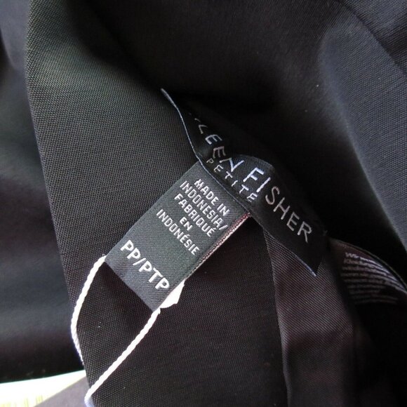 NWT Eileen Fisher Cotton Nylon Reversible Stand Collar in Black Gray Coat PP - Picture 5 of 6